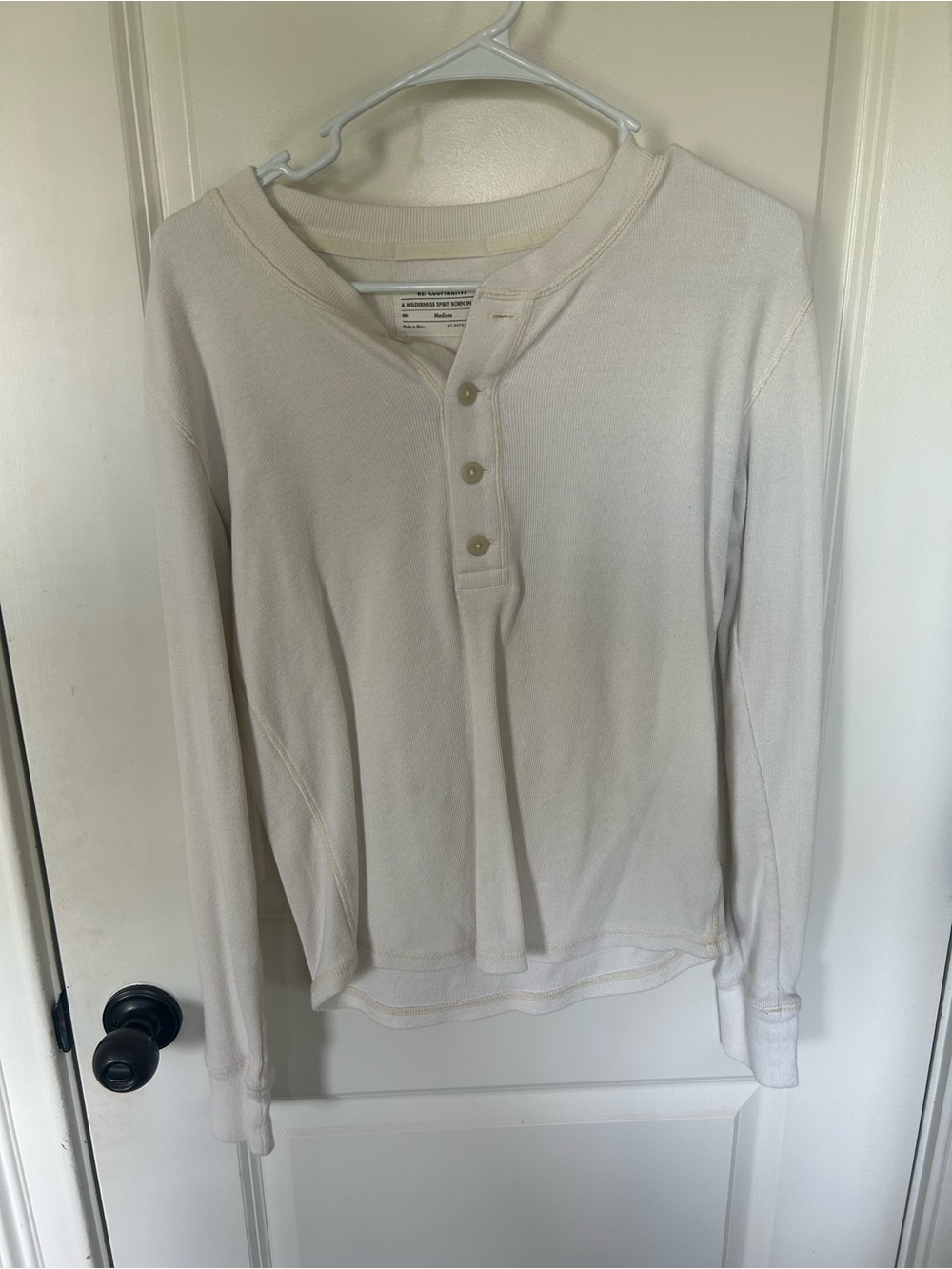 REI Cream Long-Sleeve Henley Thermal Top